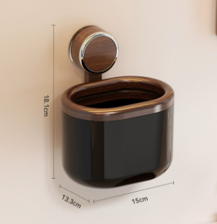 Cubo de almacenamiento con ventosa - Cuerpo principal de madera de nogal negro.
