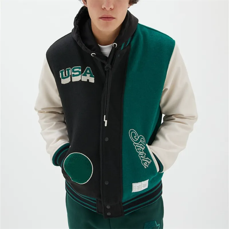 New Custom Hip Hop Bulk Wool American Football Mens Casual Design Fashion College Quilted Letterman Boys giacche College