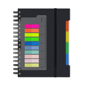Wholesales 6.3&quot;x 8.2&quot;, A5 Hardcover Notebook College Ruled <strong>Large</strong> Spiral Notebook Pocket Transparent <strong>Sticky</strong> <strong>Note</strong> with Ruler - Product Image 2