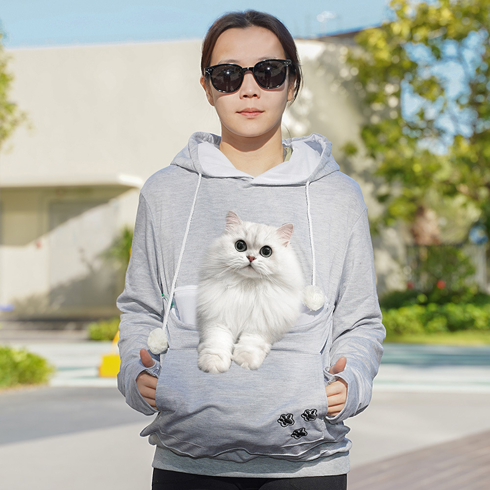 Sweat-shirt kangourou gris clair 418