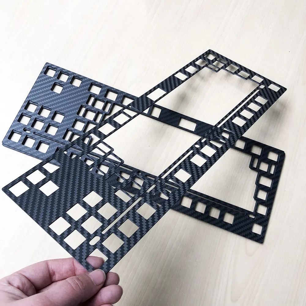 Rjx 3K Volledig Koolstofvezel Mechanisch Toetsenbord Koolstofvezel Positioneringsplaat Koolstofvezel Diy Toetsenbord