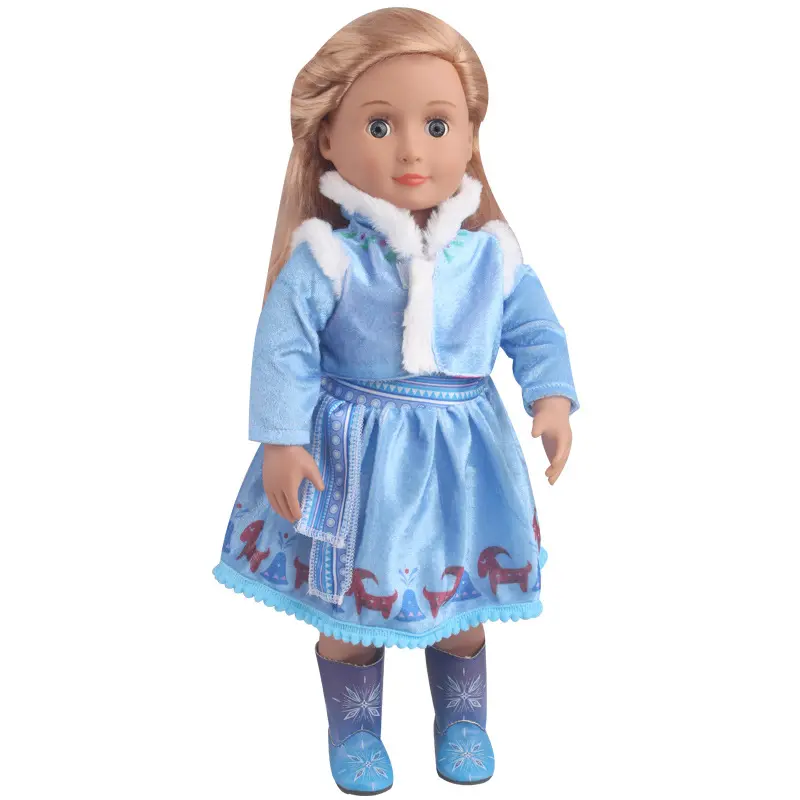 2020 Fit 18 pulgadas ropa de muñeca accesorios recién nacido 43cm púrpura azul nieve princesa ropa para bebé regalo de cumpleaños