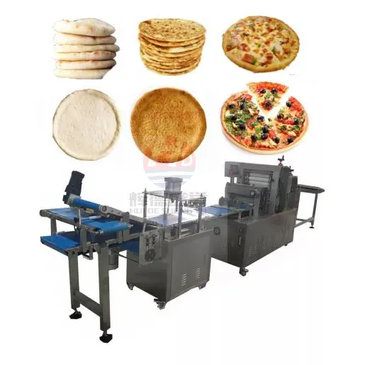 기계를 만드는 산업 피자 반죽 제작자 Naan 가득 차있는 자동적인 피자 생산 라인 피자