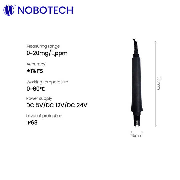 NOBO Digital Dissolved Ozone Meter NS-OZ128 O3 Dissolved Ozone Instrument Sensor with Rs485 Module Dissolved Ozone Analyzer