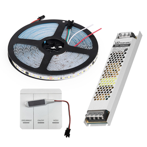 ชุดไฟวิ่ง LED SMD WS2811 2835 Leds/m,ใหม่ชุดไฟไล่ล่าสีเดียว10เมตร DC 24V 120แผงควบคุม RF SMPS 150W - Product Image 1