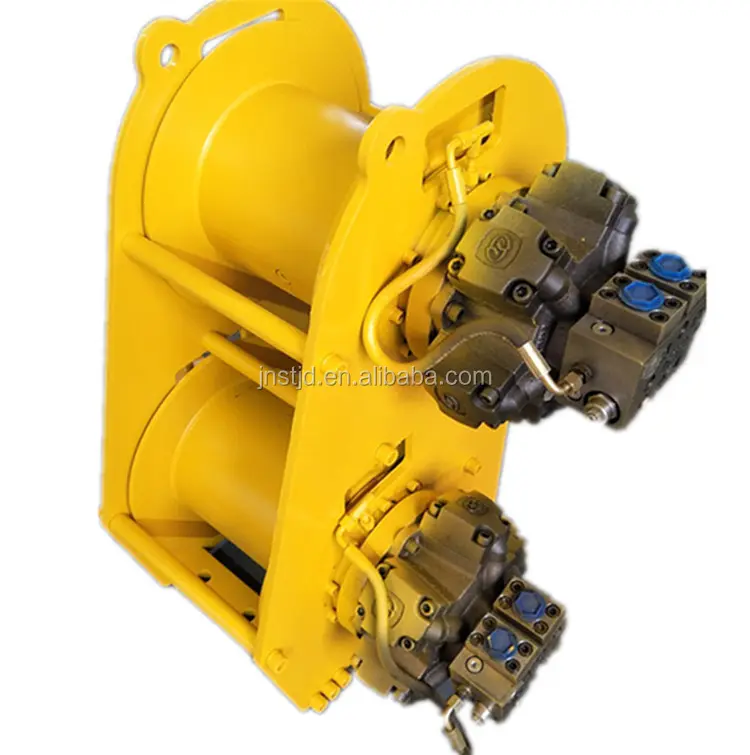 Double/Single drum hydraulic winch with free fall for forest