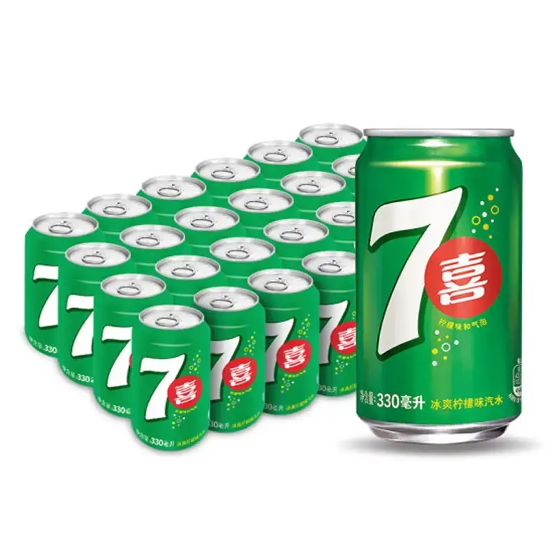 Grosir minuman ringan 330ml 7up minuman minuman karbon Lemon lembut impor dari Cina