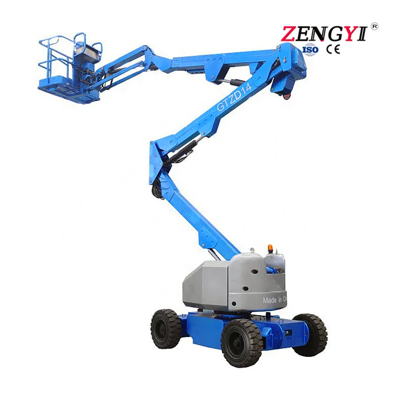 Vendita calda telescopico pieghevole braccio ascensore mobile rimorchio modello articolato cherry picker articolato boom lift tables di alta qualità