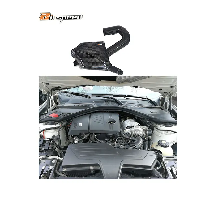 Suku cadang otomotif kecepatan udara 100% sistem asupan udara dingin serat karbon kering untuk BMW 116 316 N13 1.6T