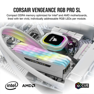 USCORSAIR VENGEANCE RGB PRO SL 32GB (2x16GB) DDR4 DRAM 3600MHz C18-Speicherkit-Weiß für den Desktop - Product Image 6