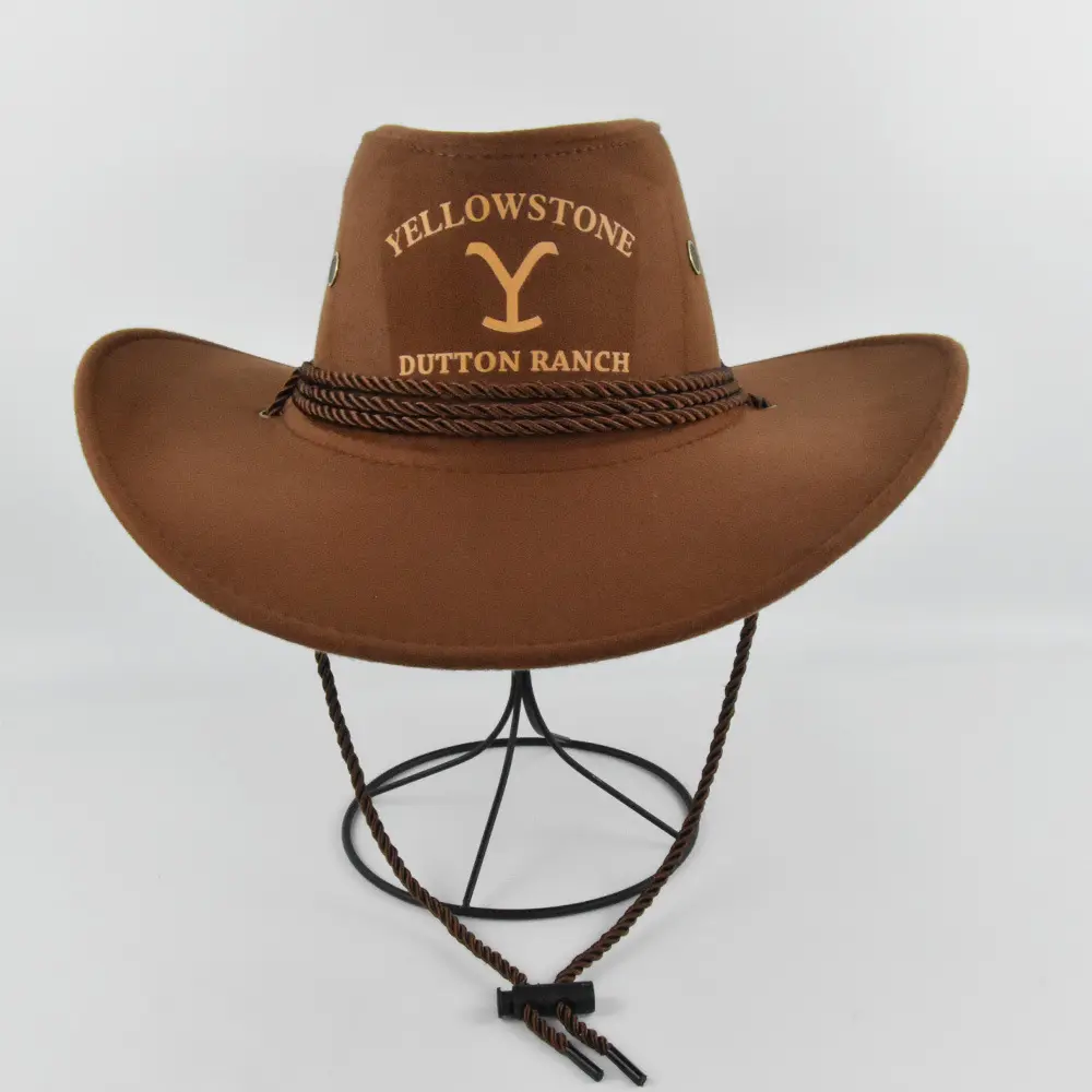 Оптовая продажа, ковбойская шляпа YELLOWSTONE, джазовая шляпа с гнущимися полями, винтажная шляпа с веревкой