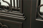 Modern Style Double <strong>Entry</strong> Wrought Iron Swing Door with Arched Design for House Front Entrance for Exterior Decorative Purpose