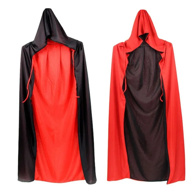 Mantello di Halloween bambini adulti trucco Costume puntelli mantello pirata collare rosso e nero