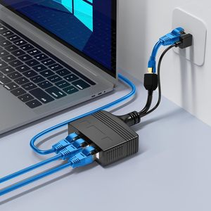 3 dispositivos Red simultánea Divisor Ethernet Alta velocidad 1000Mbps Red RJ45 Divisor de adaptador Ethernet de 1 a 3 puertos