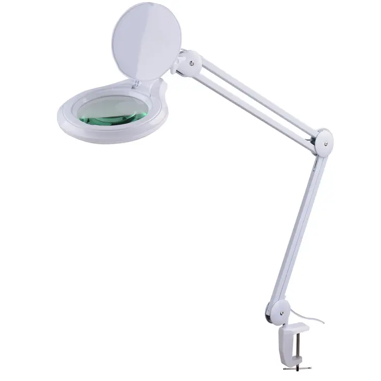 Portable folding lamp with glass magnifier magnifying lamp dimmable glass with stand for beauty salon eyelash extensions