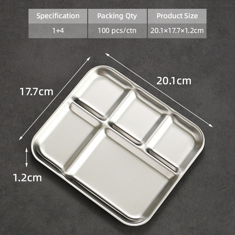 Five-compartment seasoning tray (silver)
