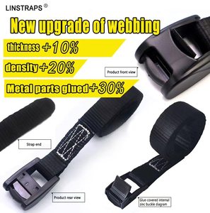 Liniu tùy chỉnh 1 inch Cam khóa Tie xuống dây đai với mùa xuân Móc khóa dây đeo cho vận chuyển và xe tải - Product Image 2