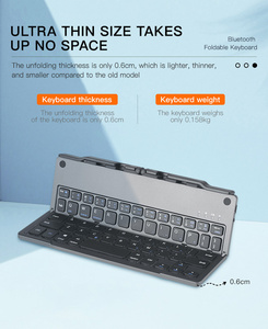 Teclado plegable inalámbrico Ultra delgado para IOS Android Wins Smartphone Tablet Laptop Teclados plegables B048 teclado - Product Image 6