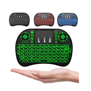 Mini teclado inalámbrico 2,4 GHz Inglés Ruso Ratón de 3 colores 7 colores retroiluminado I8 con panel táctil Control remoto Android TV Box - Product Image 4