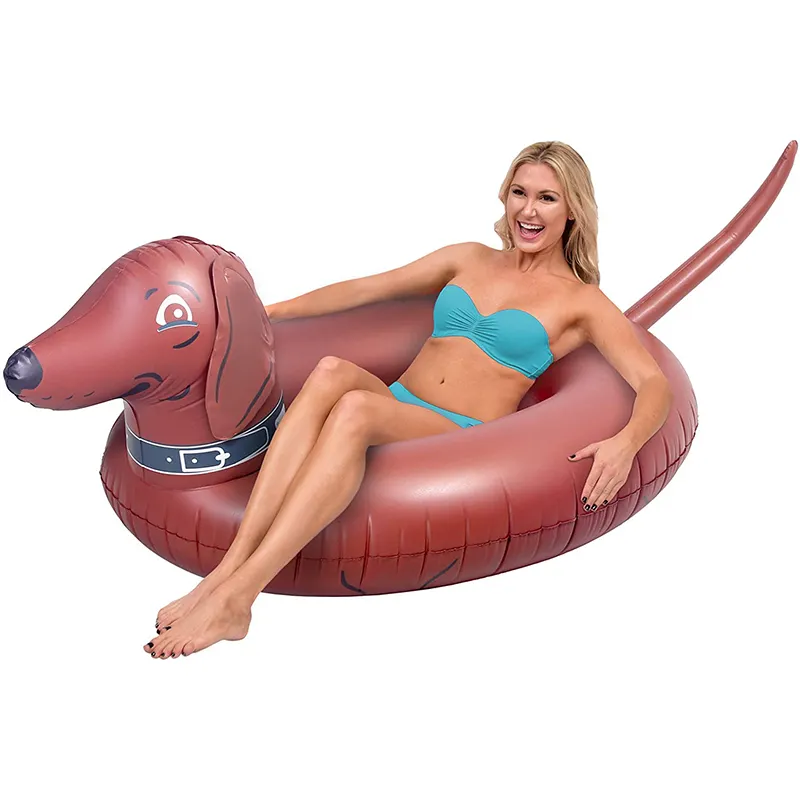 B03 F Wiener Dog Party-tube Inflável Jangada Flutuador em Estilo (para Adultos e Crianças) Brown Water Toy natação & mergulho pcp