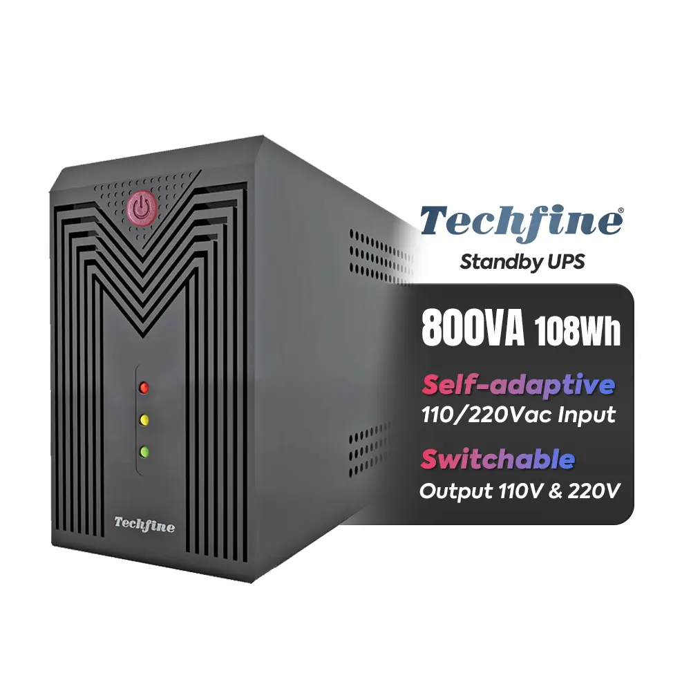 Techfine standby ups 110v 220v 108wh Offline UPS 800va uninterruptible power supply battery backup
