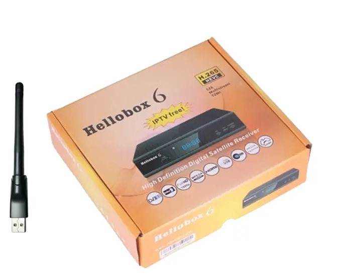 Meilleur prix Hellobox 6 avec usb wifi récepteur Satellite Support H.265 HEVC T2MI Hellobox6 dvb s2