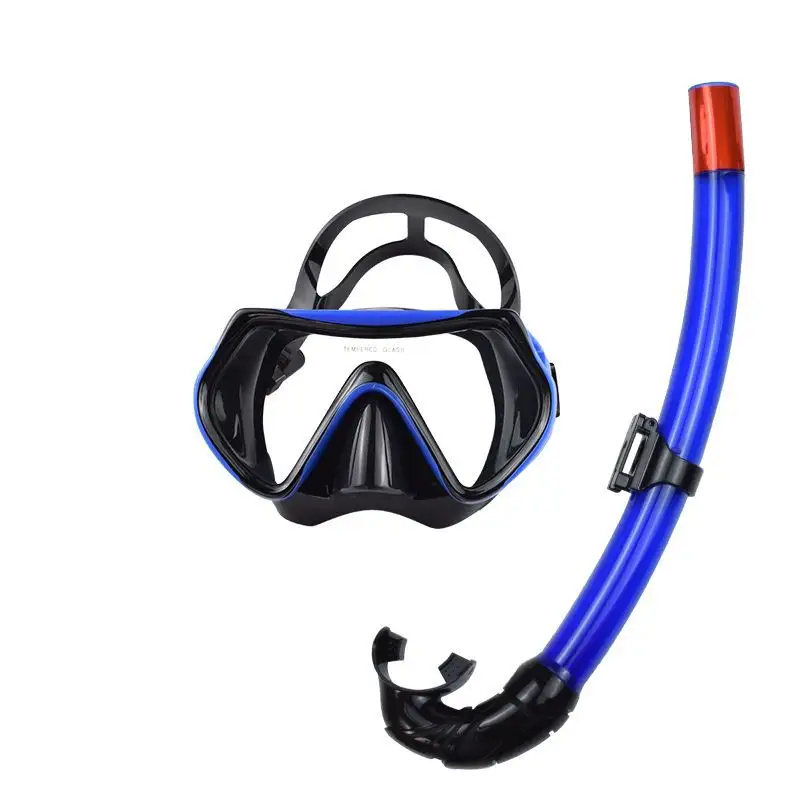 安いガラスダイビングシュノーケリングマスクと調整可能なスキューバシュノーケリングチューブダイビングキット