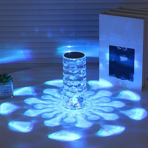 Usb Dimmable Touch Control Led Water Ripple Glass Rechargeable Rose Crystal Home Lighting Decorative Night Table <strong>Light</strong> Lamp - Product Image 1