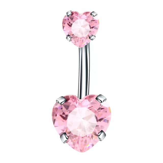 Couleur titane + pierre d'amour rose