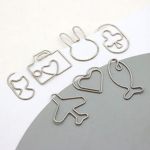 Bán buôn phim hoạt hình khác nhau Thiết kế văn phòng thép không gỉ bookmarks Creative Shaped Bạc nickel-mạ giấy Clips - Product Image 3