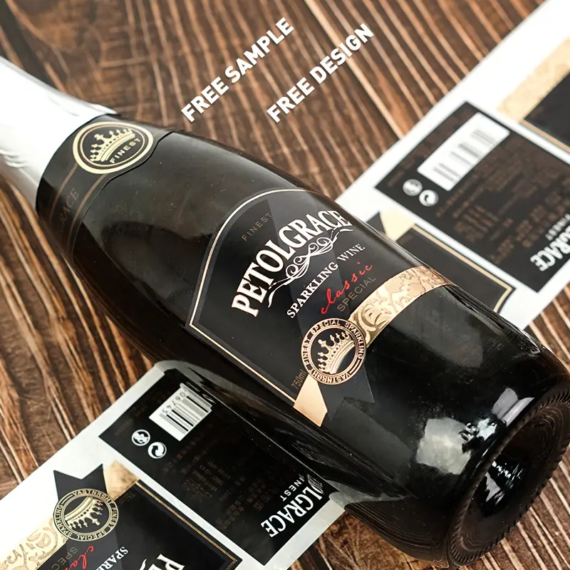 Etiquetas Adhesivas Personalizadas para Botellas de Vino, Adhesivos Impermeables con Revestimiento de Adhesión Fuerte, Etiquetas de Vino Caseras, Hojas Empaquetadas