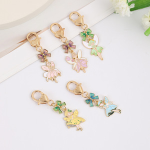 Moda Multi-Color Elf Keychain Pingente Coração-Shaped Lobster Anel com saco Decoração Zinc Alloy Gift Keychain