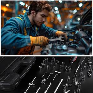 High Quality 33pcs <strong>1</strong>/4\&quot; Socket Set Plastic Hand <strong>Tools</strong> Including Ratchet Combination Wrench Bit Various OEM Options-Repair <strong>Kit</strong> - Product Image 4