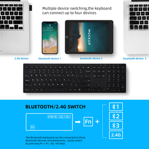 Teclado de modo Dual para ordenadores de escritorio y ordenadores, dispositivo de recarga con diseño en español, inalámbrico, Bt, 2,4g, oferta - Product Image 6