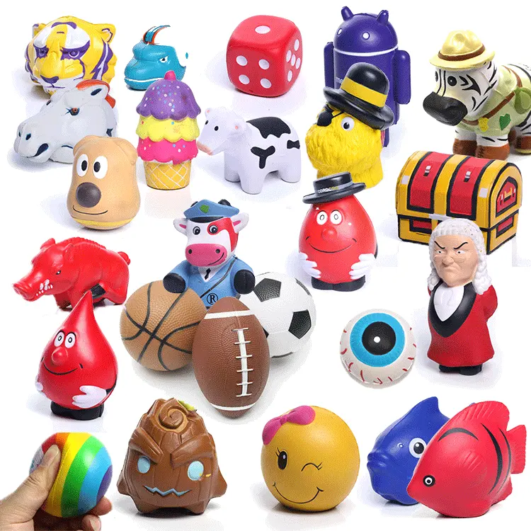 Promocional forma personalizada Squishy suave estrés PU espuma juguete Animal Squeeze Anti estrés Juguetes