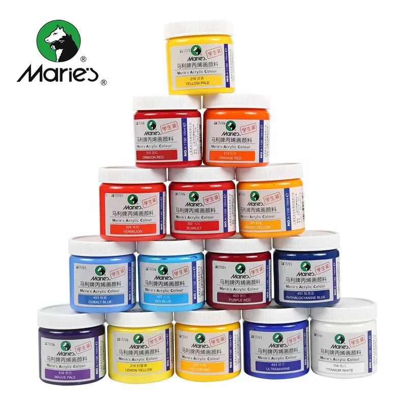 Maries Professional Genuine 100ml Acrylic paint Color Non-toxic DIY Waterproof Wall Paints Wholesale for Art Students A1100
