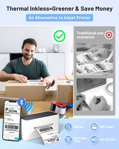 Etiketler, QR kodları, barkodlar, UPS USPS FedEx iş için 4x6 inç için mavi diş termal yazıcı - Product Image 3