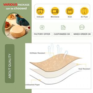 Eco Jfb 2025 Oem 100Pcs 8.6Inch Rechthoek Antiaanbakpapier Voering Bakpapier Perkament Voering Voor Lucht Friteuse - Product Image 3