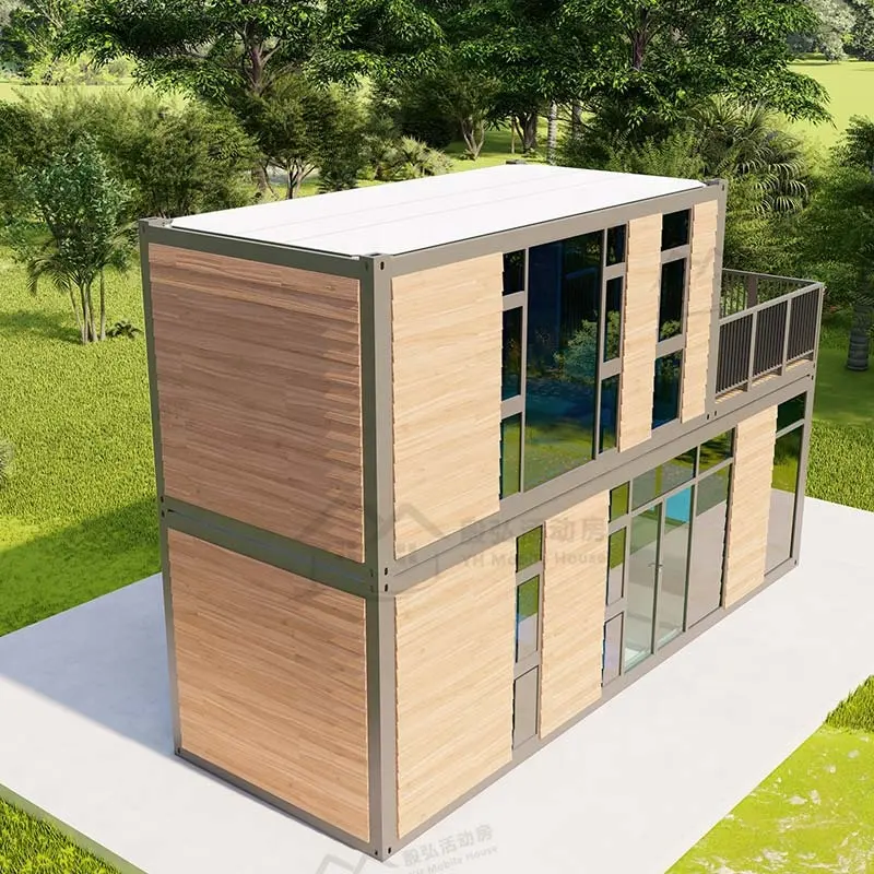 Rumah Kontainer Modular Prefab Mewah Bertingkat Rumah Struktur Baja Ringan Bingkai Panel Sandwich Rumah Kontainer