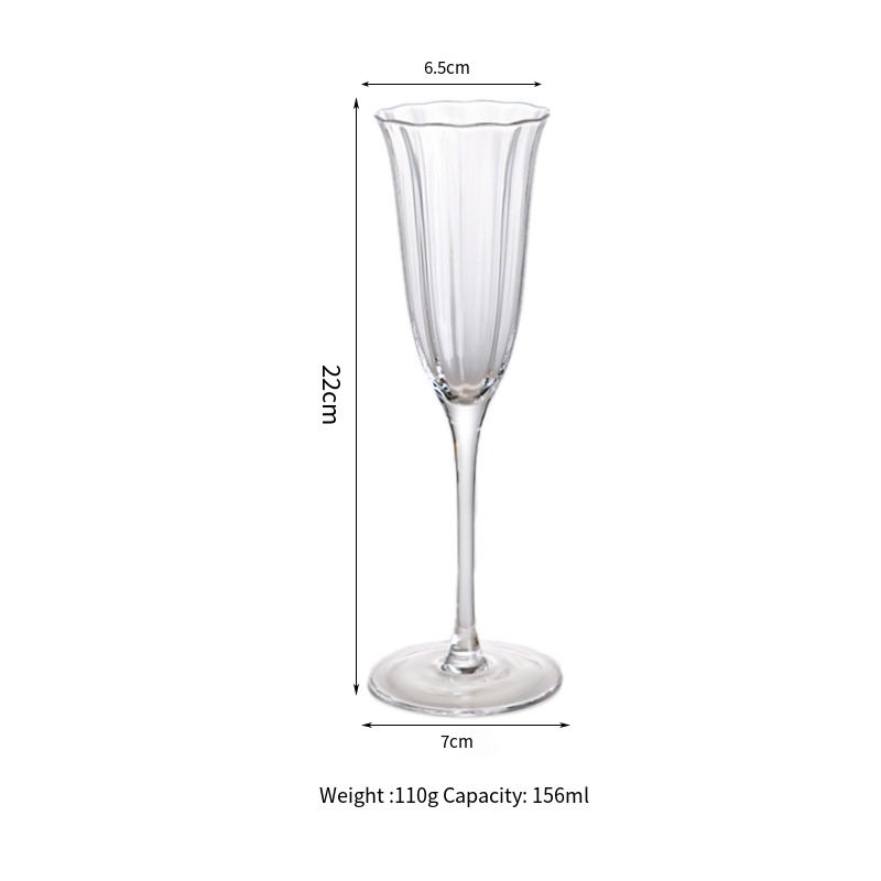 Transparent champagne glass