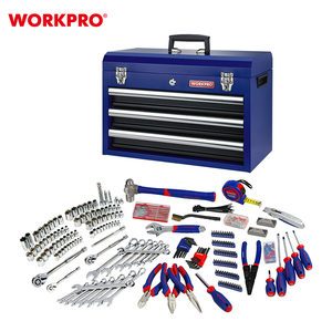 WORKPRO 408PC机械工具组3抽屉重型金属盒五金工具包 - Product Image 1