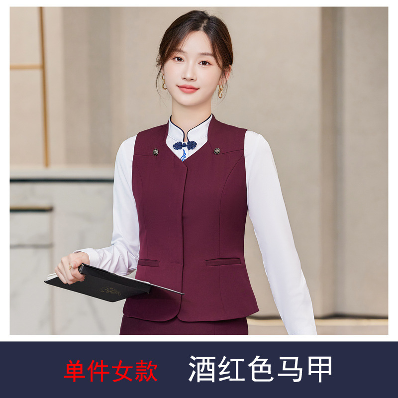 Burgundy single-piece vest for women