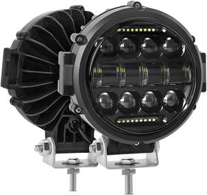 Jedison <strong>7</strong> Inch 12V Round <strong>LED</strong> Work Light with Daytime Running Light 60W <strong>LED</strong> Offroad Driving Light for Truck Pickup SUV ATV UTV - Product Image 1