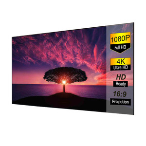 Pantalla de proyección de pantalla de proyector de tiro largo con marco fijo Fresnel de PVC de 120 pulgadas, compatible con proyección 3D 4K - Product Image 1