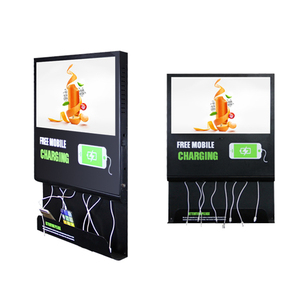 21.5inch Wall Mount Free <strong>CMS</strong> Cloud Server Android LCD Advertising Screen With Mobile Phone Charging Cables - Product Image 1