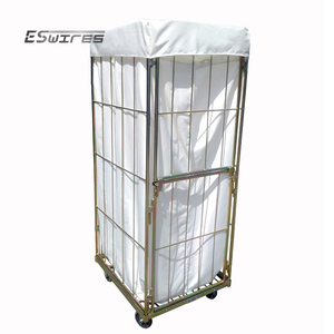 Depo galvanizli ağır yük tel örgü kaynaklı kolay monte çamaşır arabası tekerlekler ile - Product Image 1