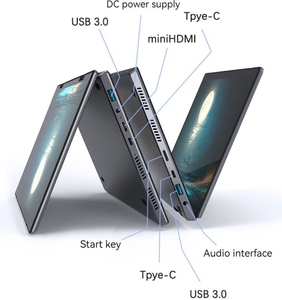 Portátil YOGA de alta calidad Intel N95 Dual 10,5 pulgadas IPS Touch Two Screen 2 en 1 Tablet PC Notebook Office Portable Mini Computer - Product Image 4