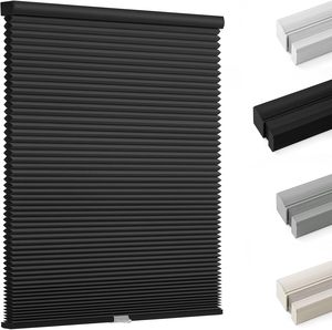 Persianas de ventana integradas RHYLINE de calidad moderna, persianas celulares inalámbricas hechas a medida para ventanas francesas, tela lisa - Product Image 1