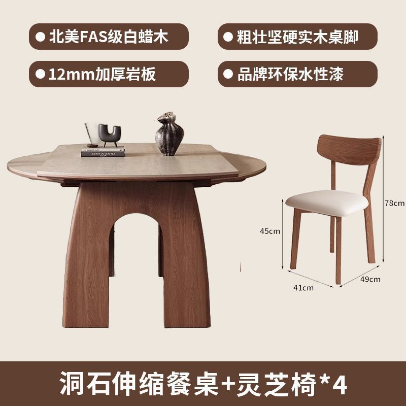Mesa de comedor extensible con tablero y sillas Lingzhi *4