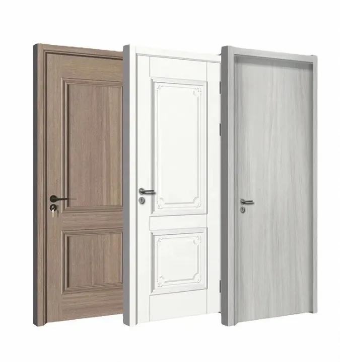 Prix bon marché de haute qualité portes extérieures modernes porte intérieure en bois massif pour salon toilette salle de bain